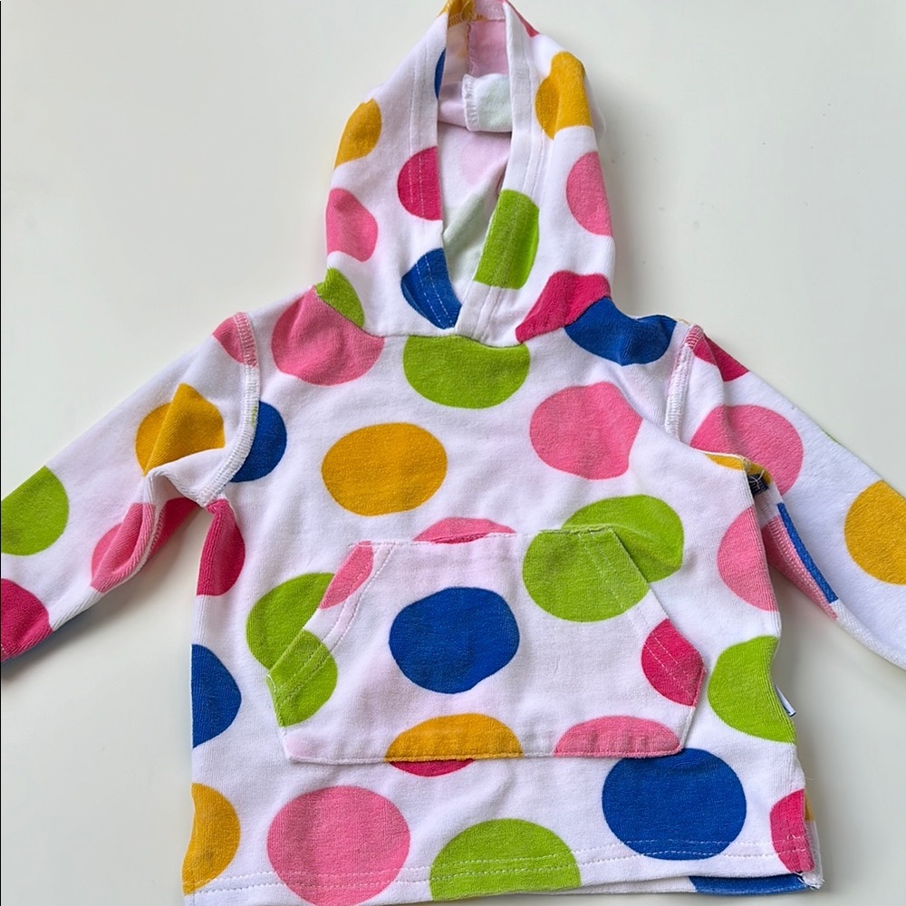 Terry Cloth Colorful Polka Dot Hoodie for Kids